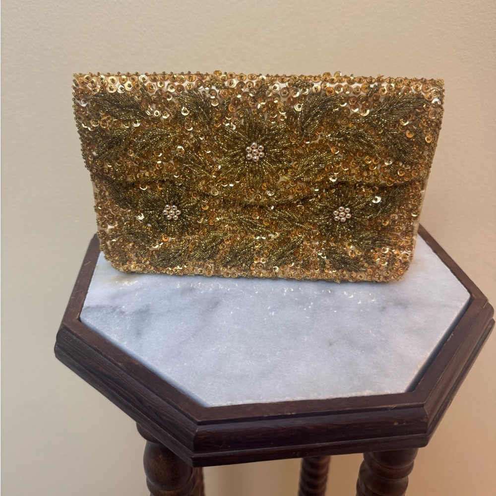 Gold Sequin Clutch